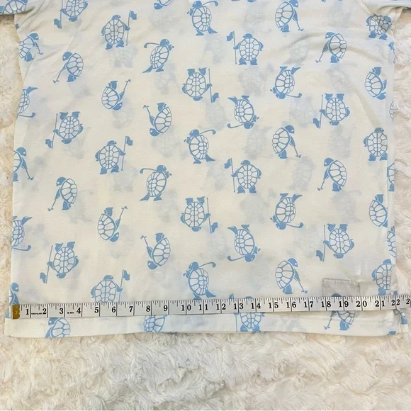 PUMA Men’s Golf Polo White Blue Turtle Print Size L ‘slow play polo’ collection - Picture 10 of 12